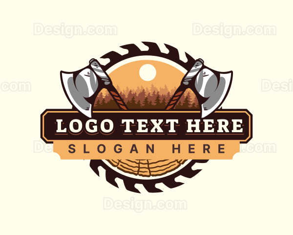 Sawmill Axe Woodwork Logo