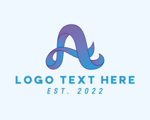 Blue Ribbon Letter A logo