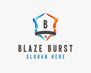 Cooling Heating Fire Shield logo design