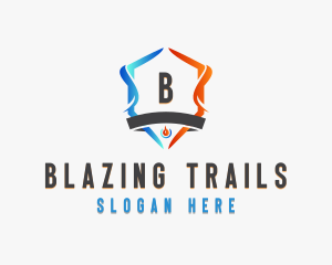 Cooling Heating Fire Shield logo design