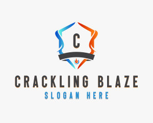 Cooling Heating Fire Shield logo design