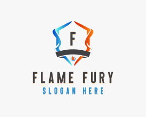 Cooling Heating Fire Shield logo design