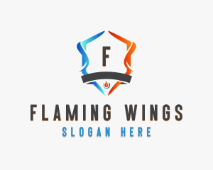 Cooling Heating Fire Shield logo design