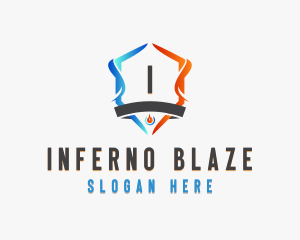 Cooling Heating Fire Shield logo design