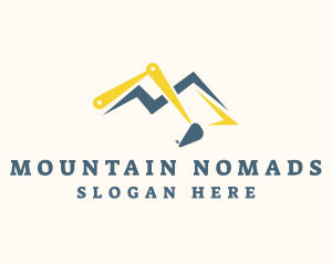 Excavator Mountain Constrution logo design