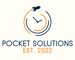 Rocket Launcher Clock logo design