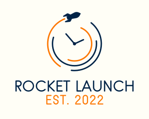 Rocket Launcher Clock logo design