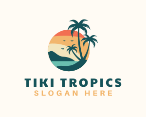 Tropical Beach Trees logo design