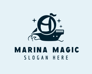 Blue Sea Sailboat logo design