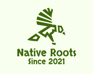 Green Native Bird logo design