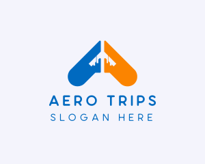 Aviation Plane Letter A logo design