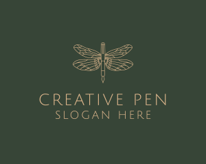 Dragonfly Fountain Pen logo design