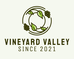 Vineyard Grapes Agriculture  logo design