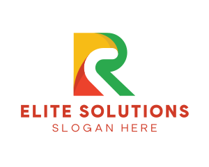 Colorful Letter R Stroke Logo