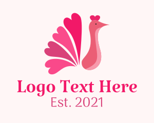 Pink Heart Peacock logo