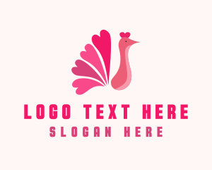 Pink Valentine Peacock logo