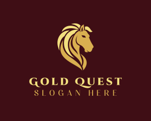 Gold Horse Stallion logo design