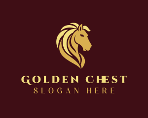 Gold Horse Stallion logo design