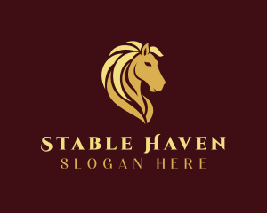 Gold Horse Stallion logo design