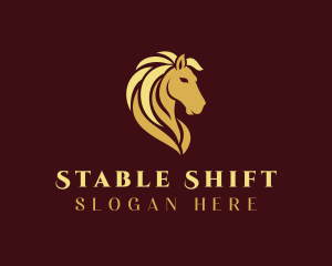 Gold Horse Stallion logo design