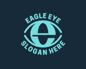 Surveillance Eye Letter E logo design