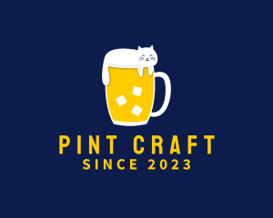 Cat Beer Mug logo design