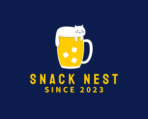 Cat Beer Mug logo design