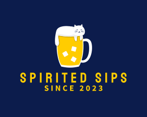 Cat Beer Mug logo design