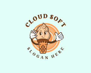 Happy Soft Serve Sundae logo design