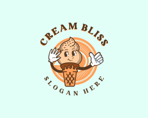 Happy Soft Serve Sundae logo design