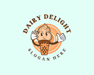 Happy Soft Serve Sundae logo design