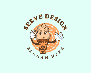 Happy Soft Serve Sundae logo design