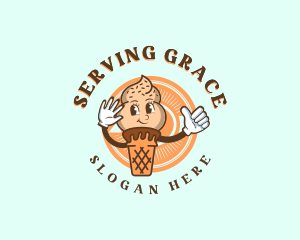 Happy Soft Serve Sundae logo design