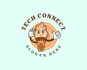 Happy Soft Serve Sundae logo