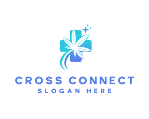 Medical Cross Weed logo design