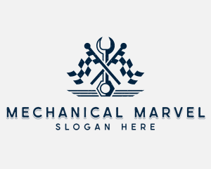 Mechanical Automotive Wrench logo design