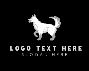 Pet Husky Dog logo