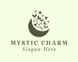 Mystic Moon Leaf logo design