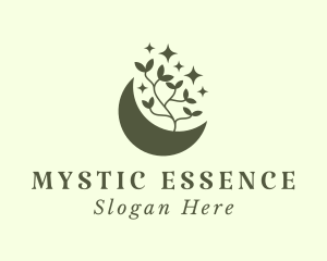 Mystic Moon Leaf logo design