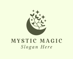 Mystic Moon Leaf logo design