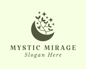 Mystic Moon Leaf logo design