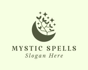 Mystic Moon Leaf logo design