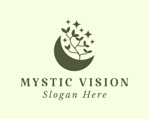 Mystic Moon Leaf logo design