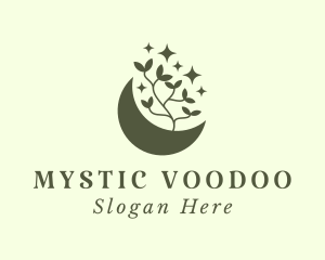 Mystic Moon Leaf logo design