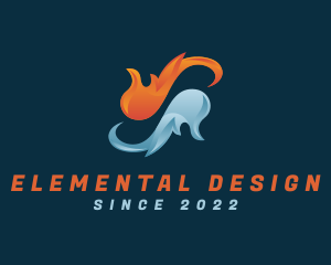 Fire Water Element logo design