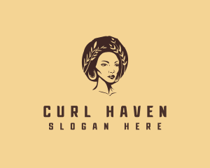 Afro Curls Woman logo design