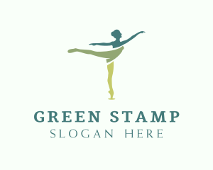 Green Ballet Dancer logo design