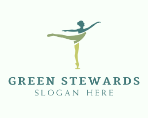 Green Ballet Dancer logo design