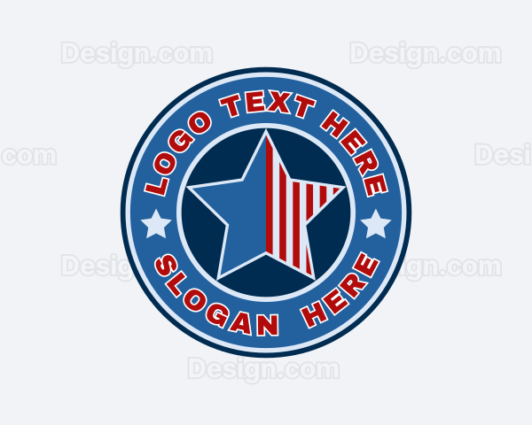 Patriotic Star Badge Logo