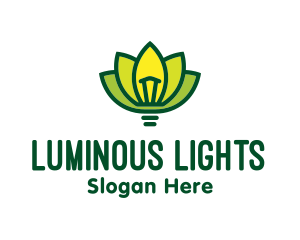 Light Bulb Lotus logo design